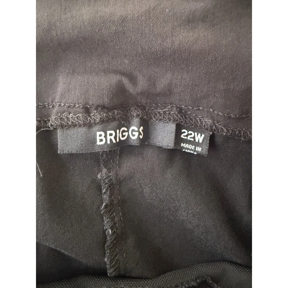 Briggs Womens Plus Size 22W Black Pull On Tummy Control Stretch Shorts Pockets